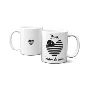 Mug en céramique blanc personnalisé avec Texte et Photo | Bretagne