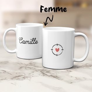 Lot de 2 mugs en céramique Mr et Mme à personnaliser · Cadeau Saint-Valentin