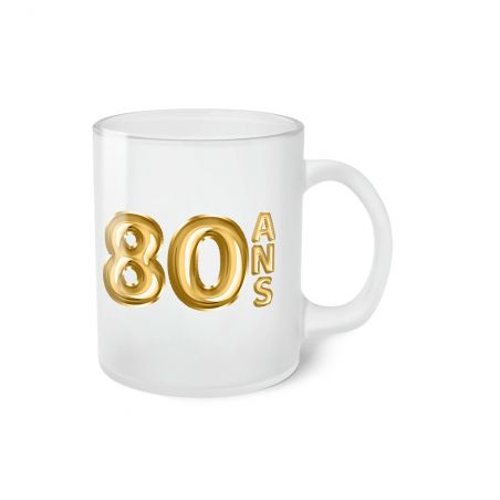 Tasse givrée Joyeux Anniversaire · Ballons Dorés 50 ans · Personnalisé avec Prénom