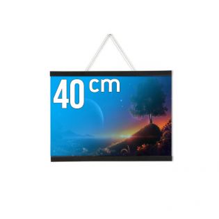 Porte-affiche magnétique à suspendre profilé en Bois Noir - 40 cm