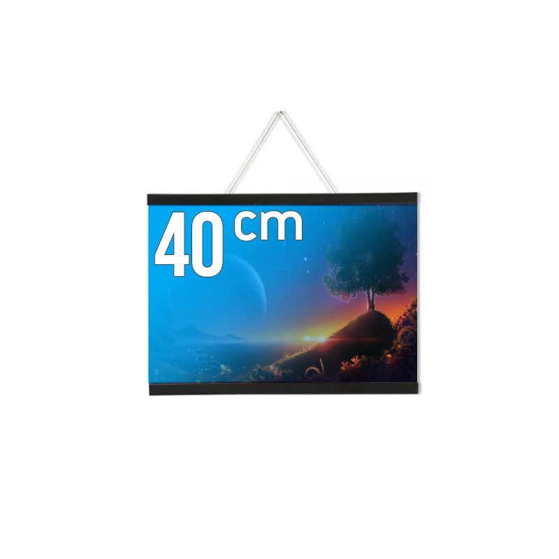 Porte-affiche magnétique à suspendre profilé en Bois Noir - 40 cm
