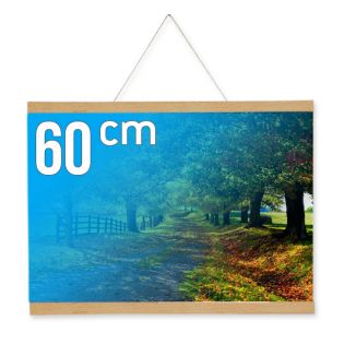 Porte-affiche magnétique à suspendre profilé en Bois clair - 60 cm