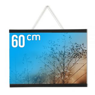 Porte-affiche magnétique à suspendre profilé en Bois Noir - 60 cm