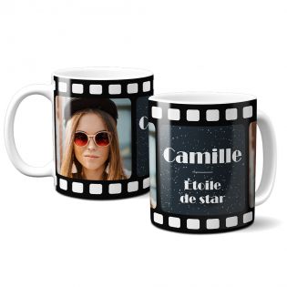 Mug en céramique blanc personnalisé avec Texte et Photo