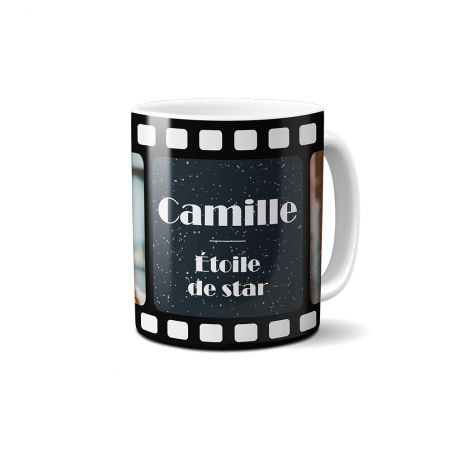 Mug en céramique blanc personnalisé avec Texte et Photo