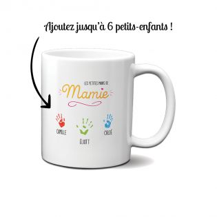 Mug classique personnalisable avec prénoms - Les petites mains de mamie