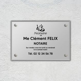 plaque professionnelle en plexiglas noire, lettres Or, cabinet medical