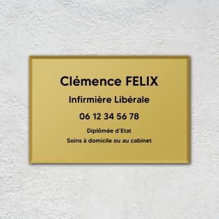 Plaque professionnelle personnalisée en plexi pour médecin - Argent Lettres Noires - Format 30 x 20 cm