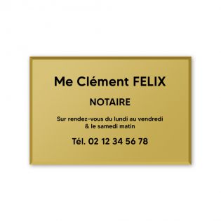 Plaque professionnelle personnalisée en plexi pour notaire, office notarial avec fixation - Format 30 x 20 cm