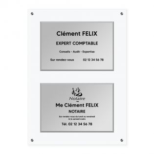 Support multi plaques professionnelles en plexi transparent avec lot de 4 entretoises pour fixation
