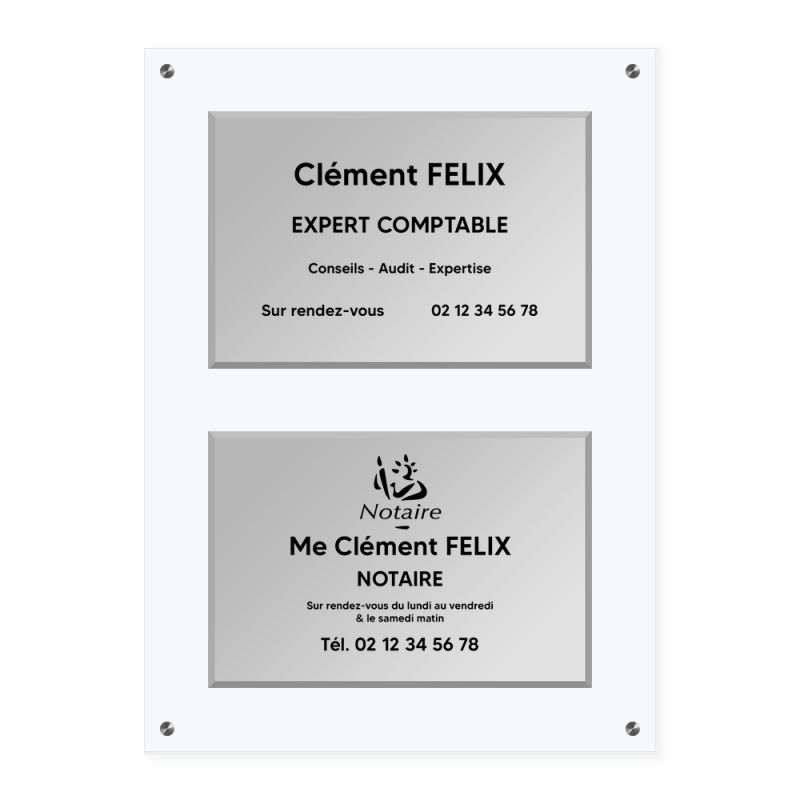 Support multi plaques professionnelles en plexi transparent avec lot de 4 entretoises pour fixation