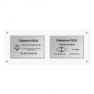 Support multi plaques professionnelles en plexi transparent avec entretoises · 2 emplacements