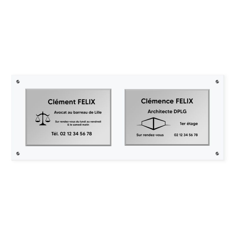 Support multi plaques professionnelles en plexi transparent avec lot de 4 entretoises pour fixation