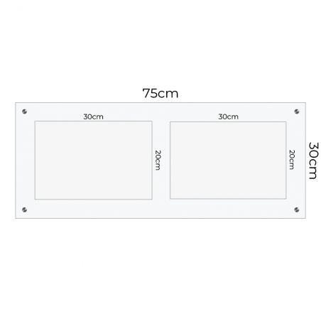 Support multi plaques professionnelles en plexi transparent avec entretoises · 2 emplacements