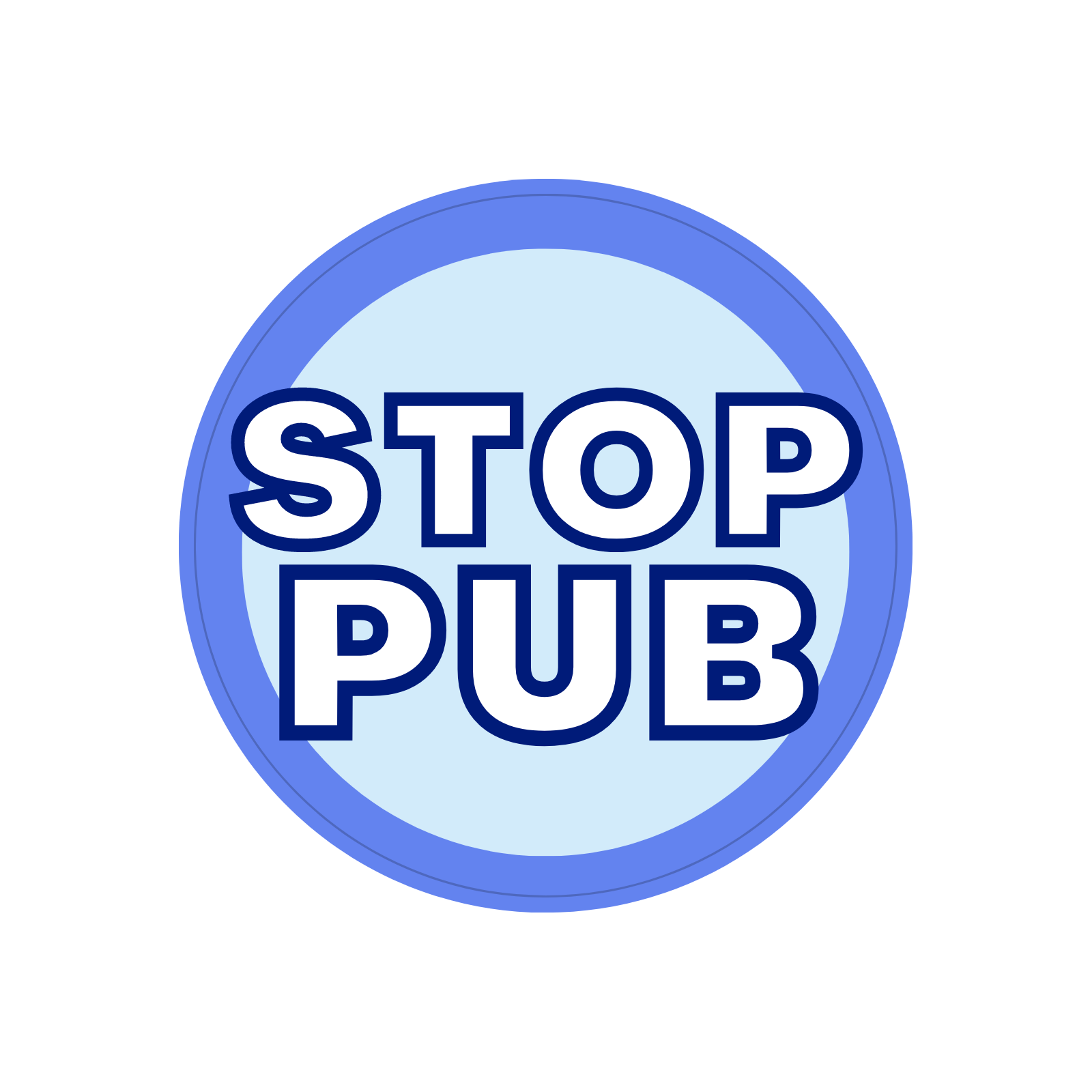 Autocollant stop pub bleu et blanc classique pour boîte aux lettres