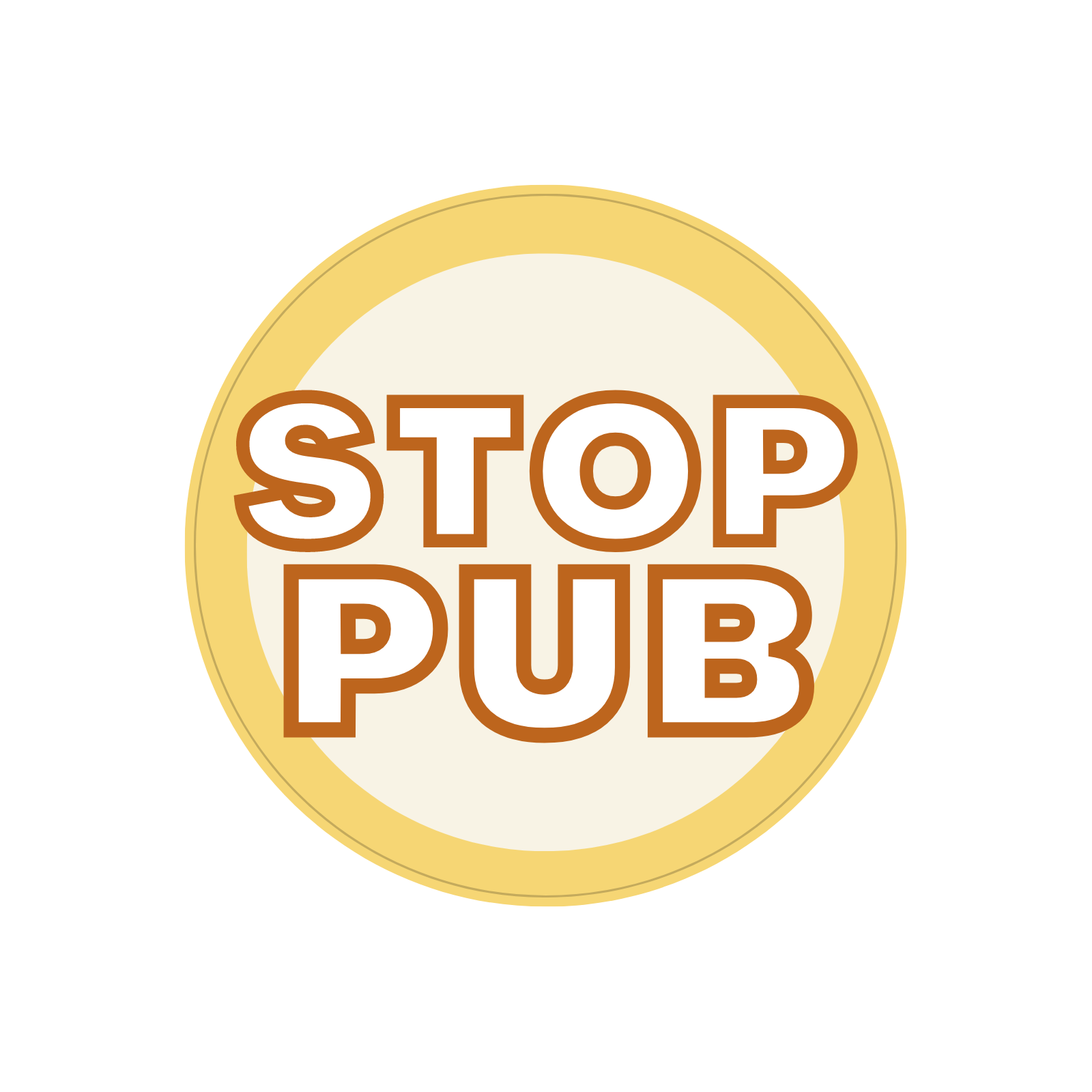 Autocollant stop pub jaune et blanc classique pour boîte aux lettres 