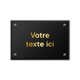 Plaque professionnelle en plexi personnalisable avec votre texte - fournie avec fixations - Format 30 x 20 cm - Signalétique ext