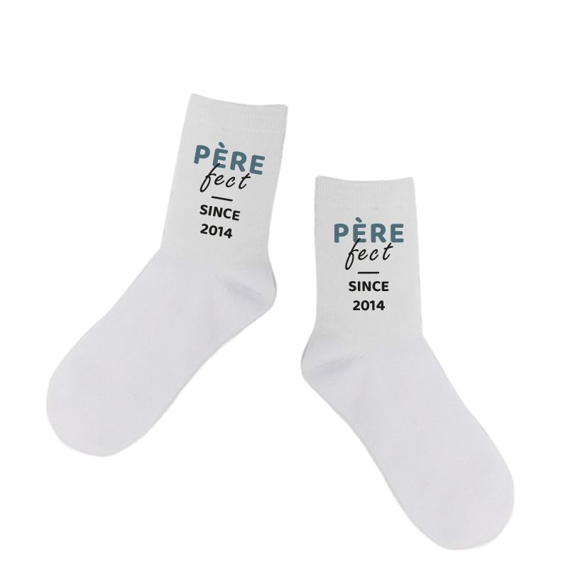 Chaussettes blanches Père-Fect personnalisables