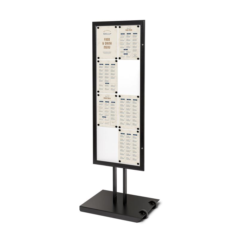 Porte-menu Sur Pied En Métal Doré Format A3 - Hauteur 115cm, Socle 35cm, Pour Restaurant, Hôtel, événement