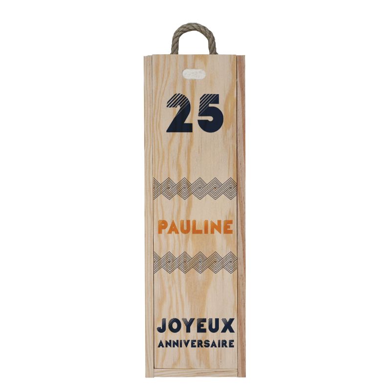 Individual wine crate to personalize - Message | Blue lines model Individual wine crate to personalize - Message | Blue lines model