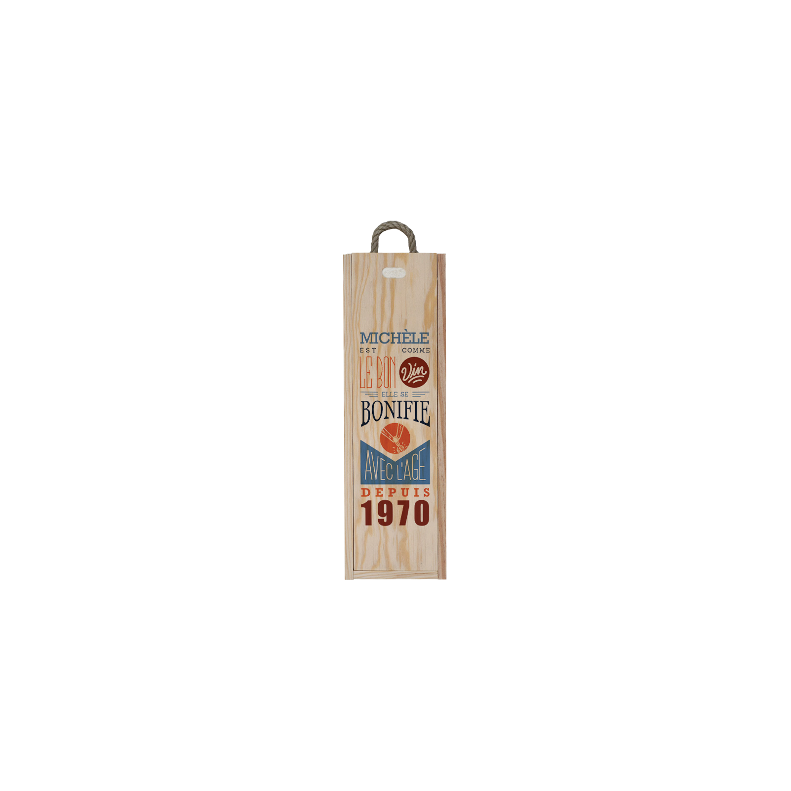 Personalized wooden wine crate | The Good Wine - Women