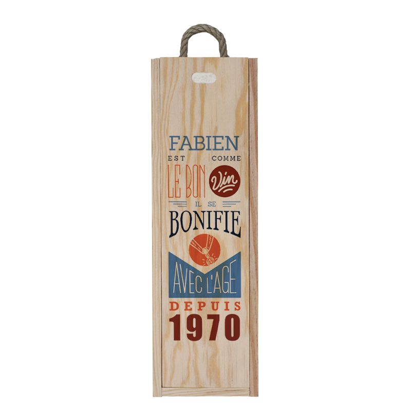 Personalized wooden wine crate | The good wine - Men Personalized wooden wine crate | The good wine - Men