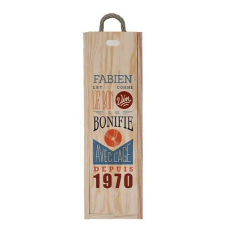 Caisse à vin en bois personnalisée | Le bon Vin - Hommes