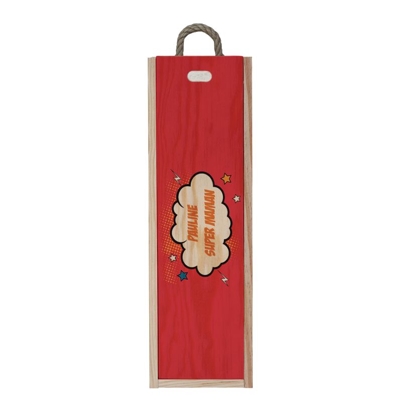 Personalized Wine Crate - Sliding Lid| Badaboom red Personalized Wine Crate - Sliding Lid| Badaboom red
