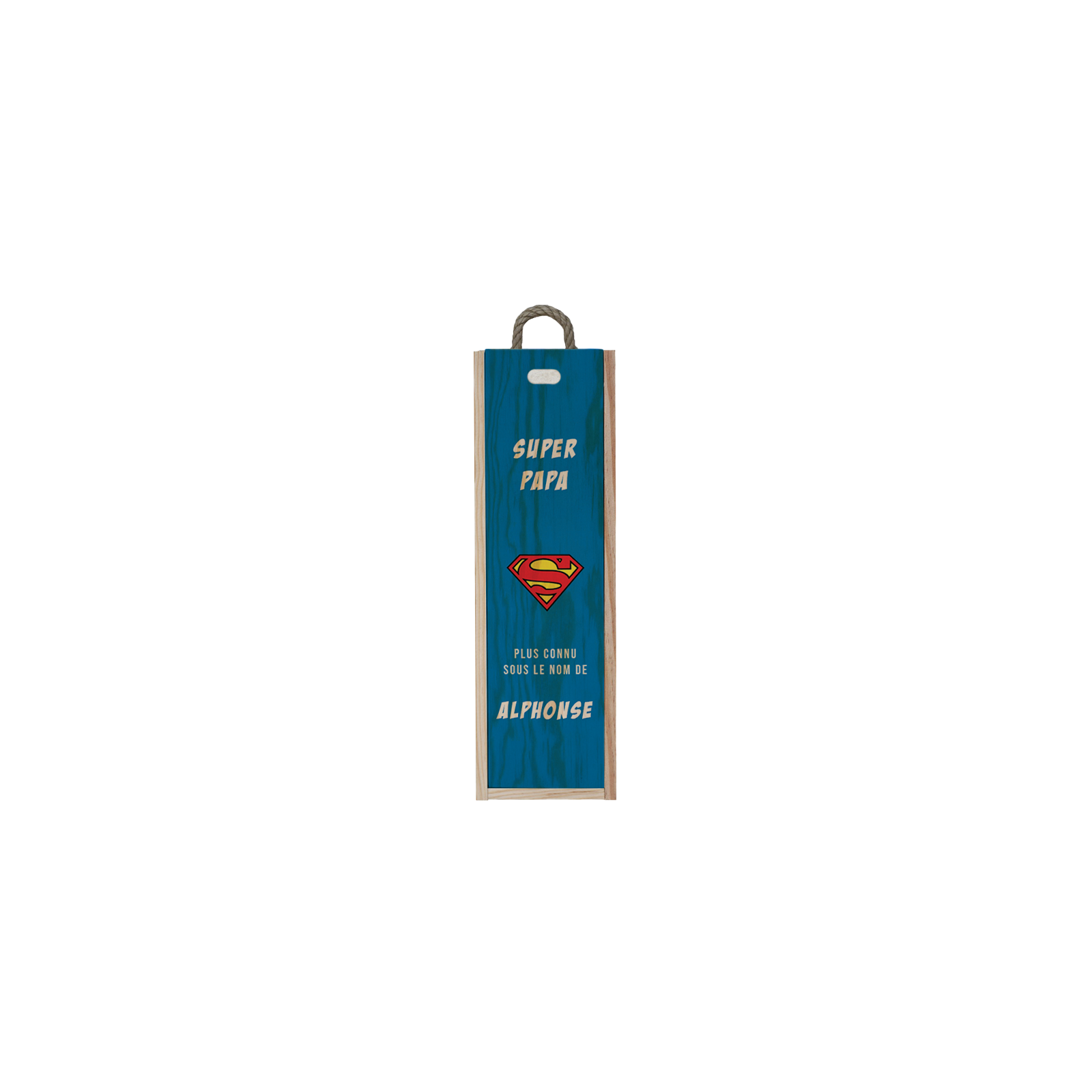 Caisse en bois personnalisée - Couvercle en Plexi | Modèle Super Héros - Superman