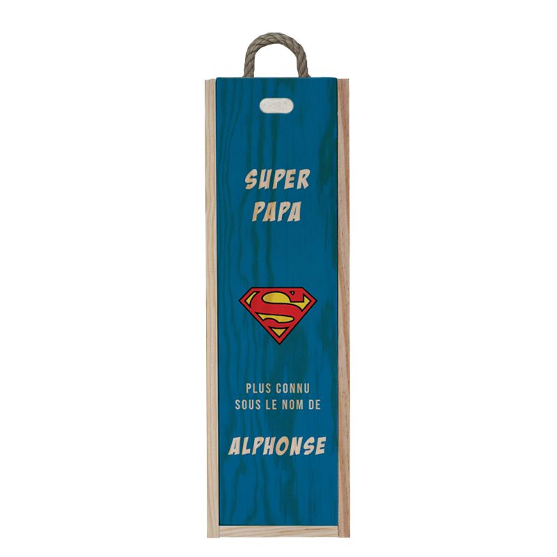 Caisse en bois personnalisée - Couvercle en Plexi | Modèle Super Héros - Superman