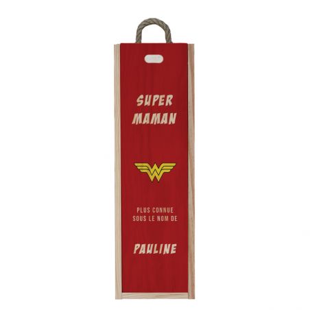 Caisse à vin en bois vide personnalisée | Wonder woman