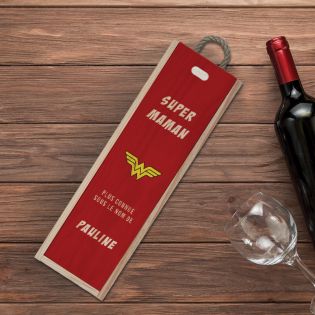 Caisse à vin en bois vide personnalisée | Wonder woman