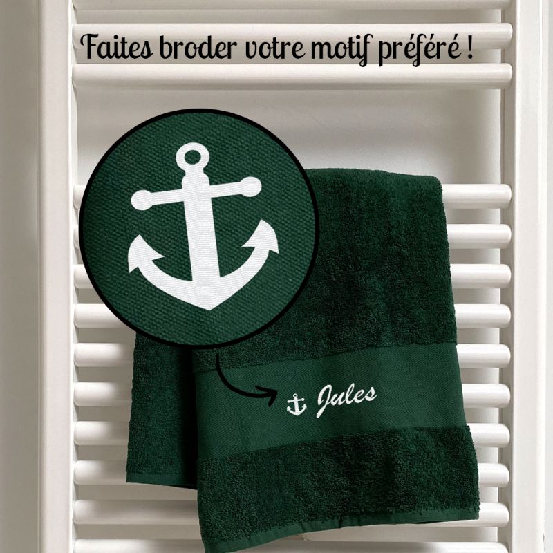 Serviette de bain personnalisée par broderie · Drap de bain personnalisé prénom ou texte · 50 x 100 cm Serviette de bain personnalisée par broderie · Drap de bain personnalisé prénom ou texte · 50 x 100 cm
