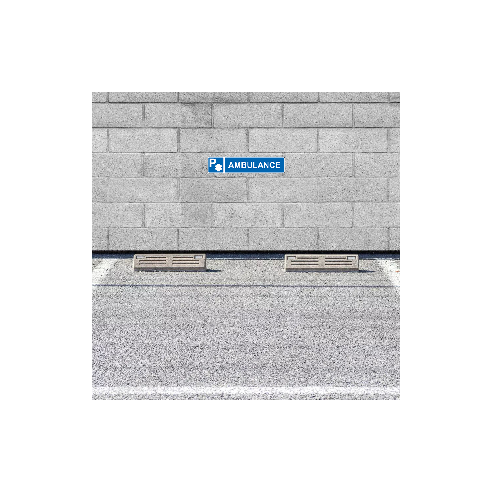 Panneau Parking Ambulances – Signalétique 48 x 10 cm | DECOHO