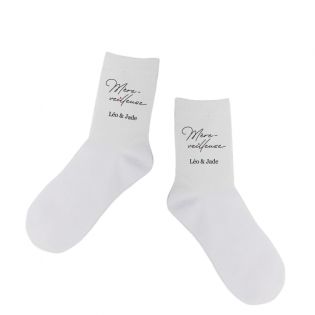 Paire de Chaussettes personnalisées · Modèle "Mère-Veilleuse" · Cadeau anniversaire maman ou fête des mères