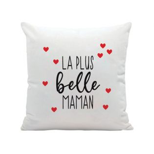 Coussin blanc Maman - Photo personnalisée | Carré 40 x 40 cm