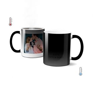 Mug magique thermoréactif personnalisable avec texte et photo · Tasse qui change de couleur