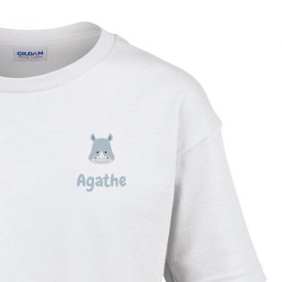 T-shirt mixte pour enfant personnalisable avec Prénom et motif Animal · De 2 à 14 ans 