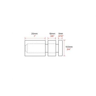 Fixation murale vissée FIX-M2 - Entretoise murale vissée Ø 18 mm / L 25 mm