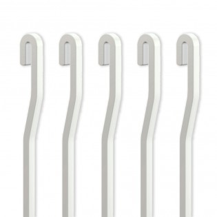 Pack 5 tiges ALU blanc 4x4 mm en S pour cimaise