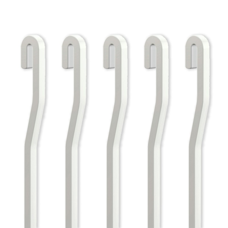 Pack 5 tiges ALU blanc 4x4 mm en S pour cimaise