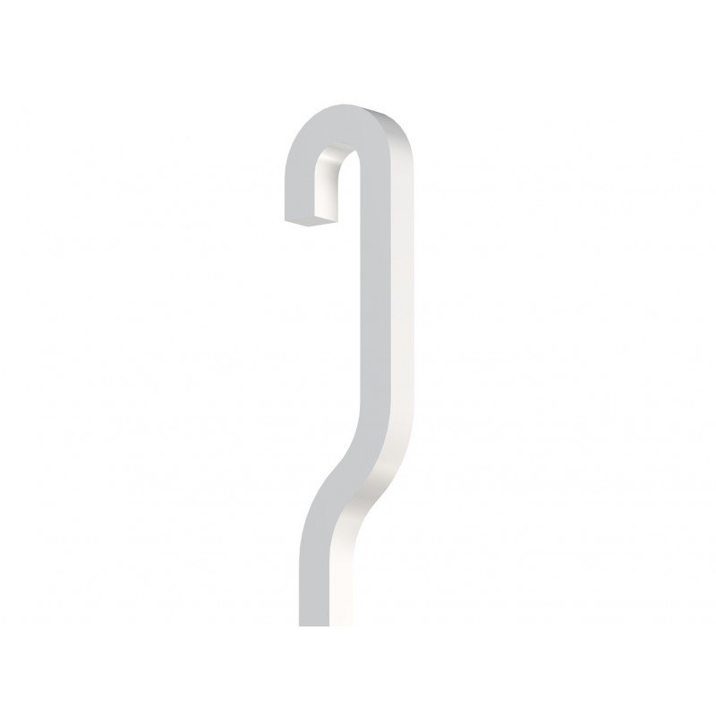Tige aluminium 4x4 mm blanc en S Tige aluminium 4x4 mm blanc en S