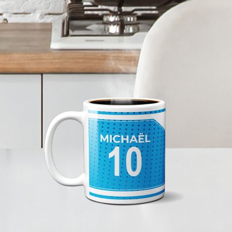 Mug club de football personnalisable avec prénom et numéro · Cadeau fan de foot · Strasbourg