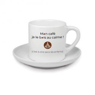 Petite tasse à café personnalisée expresso + soucoupe · Personnalisable avec texte et photo