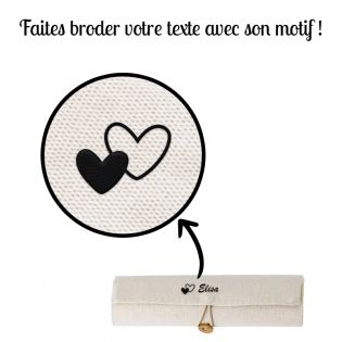 Pochette en lin set de coloriage enfants à personnaliser avec un prénom - Cadeau Noël maitresse anniversaire enfants