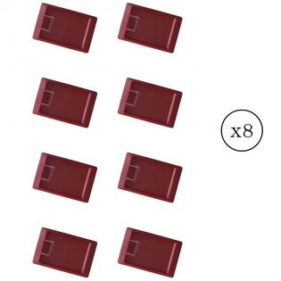 Lot de 10 porte-additions rectangle rouge avec pince