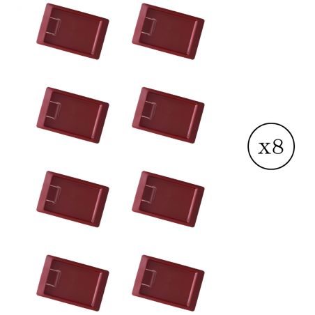 Lot de 8 porte-additions rectangle rouge avec pince