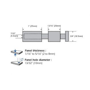 Set de 4 fixations murales vissées FIX-M2 - Entretoises murales vissées Ø 18 mm / L 25 mm