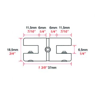 Support double tablette 6mm max