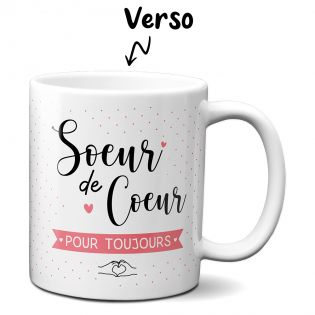 Mug Sœur de Cœur - Tasse cadeauAnniversaire meilleure amie ou Noël - 33 cL, Céramique - Imprimé en France